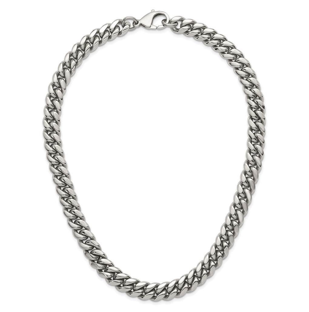 Stainless Steel Polished 12mm Curb Link 20in Necklace – Elegant Jewelry Gift for Birthday, Anniversary, Engagement, Wedding