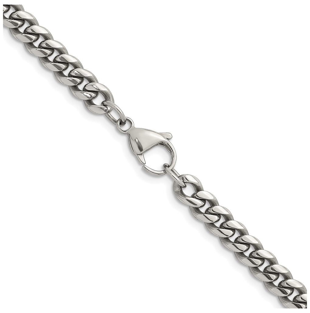 Stainless Steel Polished 6mm Curb Link 20in Necklace – Elegant Jewelry Gift for Birthday, Anniversary, Engagement, Wedding