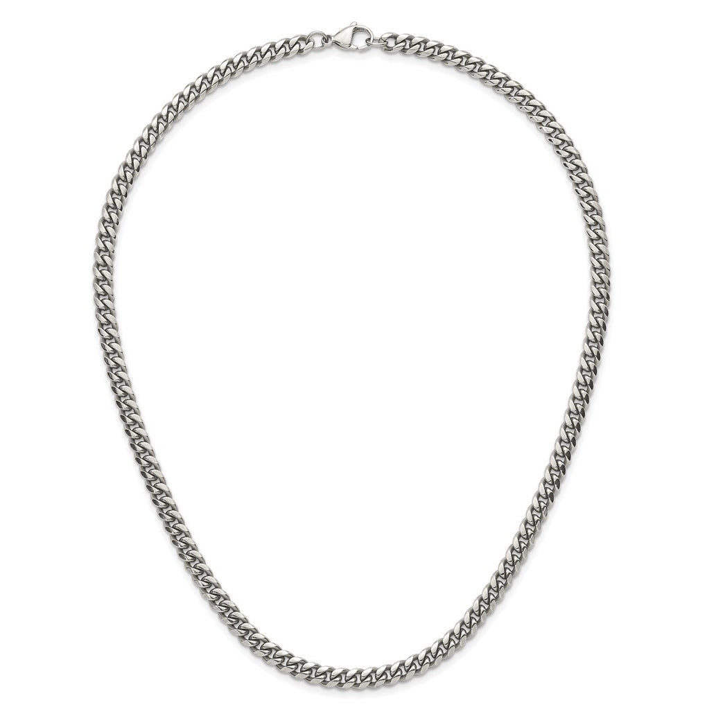 Stainless Steel Polished 6mm Curb Link 20in Necklace – Elegant Jewelry Gift for Birthday, Anniversary, Engagement, Wedding