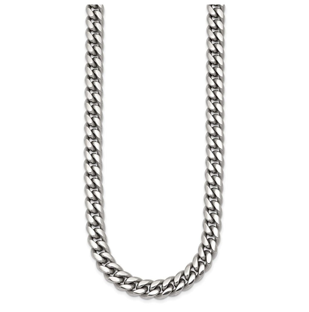 Stainless Steel Polished 8mm Curb Link 20in Necklace – Elegant Jewelry Gift for Birthday, Anniversary, Engagement, Wedding