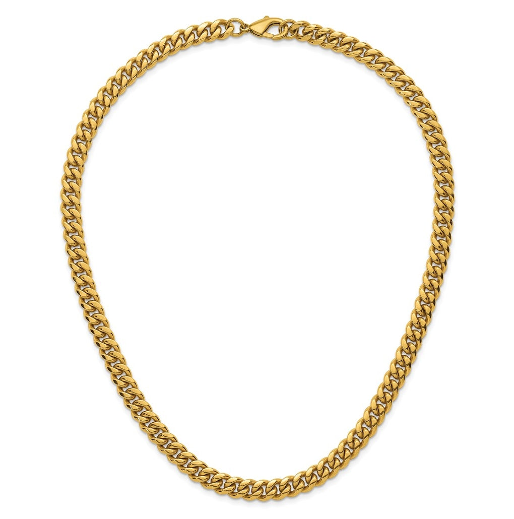 Stainless Steel Polished Yellow IP-plated Curb Link 20 in Necklace – Elegant Jewelry Gift for Birthday, Anniversary, Engagement, Wedding