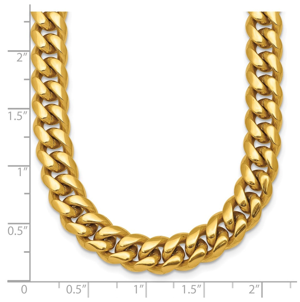 Stainless Steel Polished Yellow IP-plated Curb Link 20 in Necklace – Elegant Jewelry Gift for Birthday, Anniversary, Engagement, Wedding