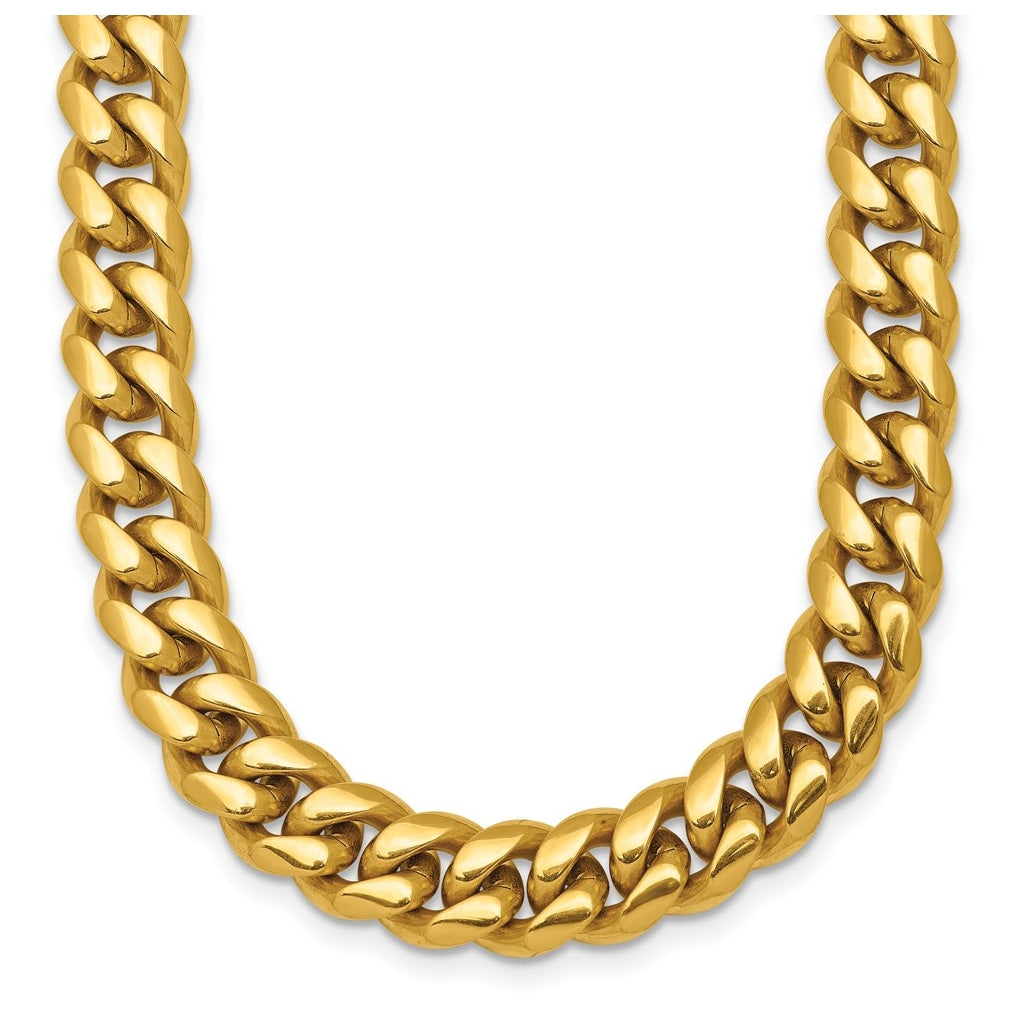 Stainless Steel Polished Yellow IP-plated Curb Link 20 in Necklace – Elegant Jewelry Gift for Birthday, Anniversary, Engagement, Wedding