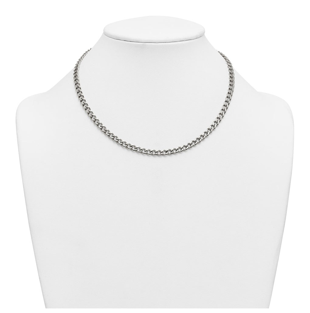 Stainless Steel Polished 5.25mm Curb Chain 17.5in Necklace – Elegant Jewelry Gift for Birthday, Anniversary, Engagement, Wedding
