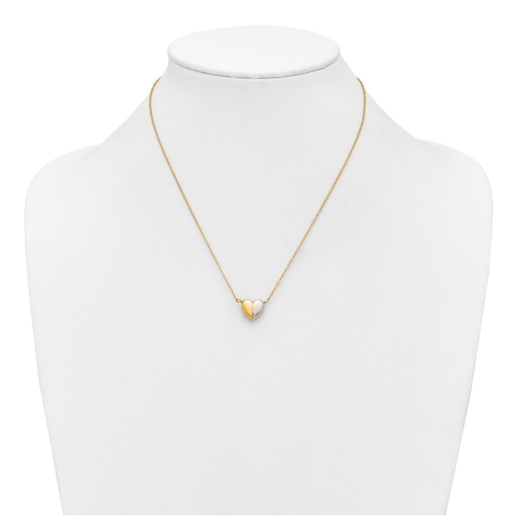 Stainless Steel Polished Yellow IP Magnetic Heart 18in with 2in ext. Necklace – Elegant Jewelry Gift for Birthday, Anniversary, Engagement, Wedding