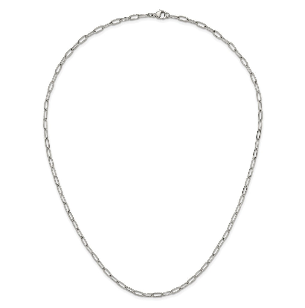 Stainless Steel Polished  3.25mm Paperclip Link 19.75in Necklace – Elegant Jewelry Gift for Birthday, Anniversary, Engagement, Wedding