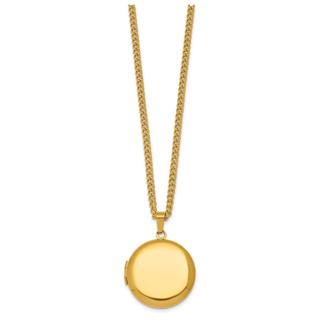 Stainless Steel Polished Yellow IP-plated Locket 24in Necklace – Elegant Jewelry Gift for Birthday, Anniversary, Engagement, Wedding