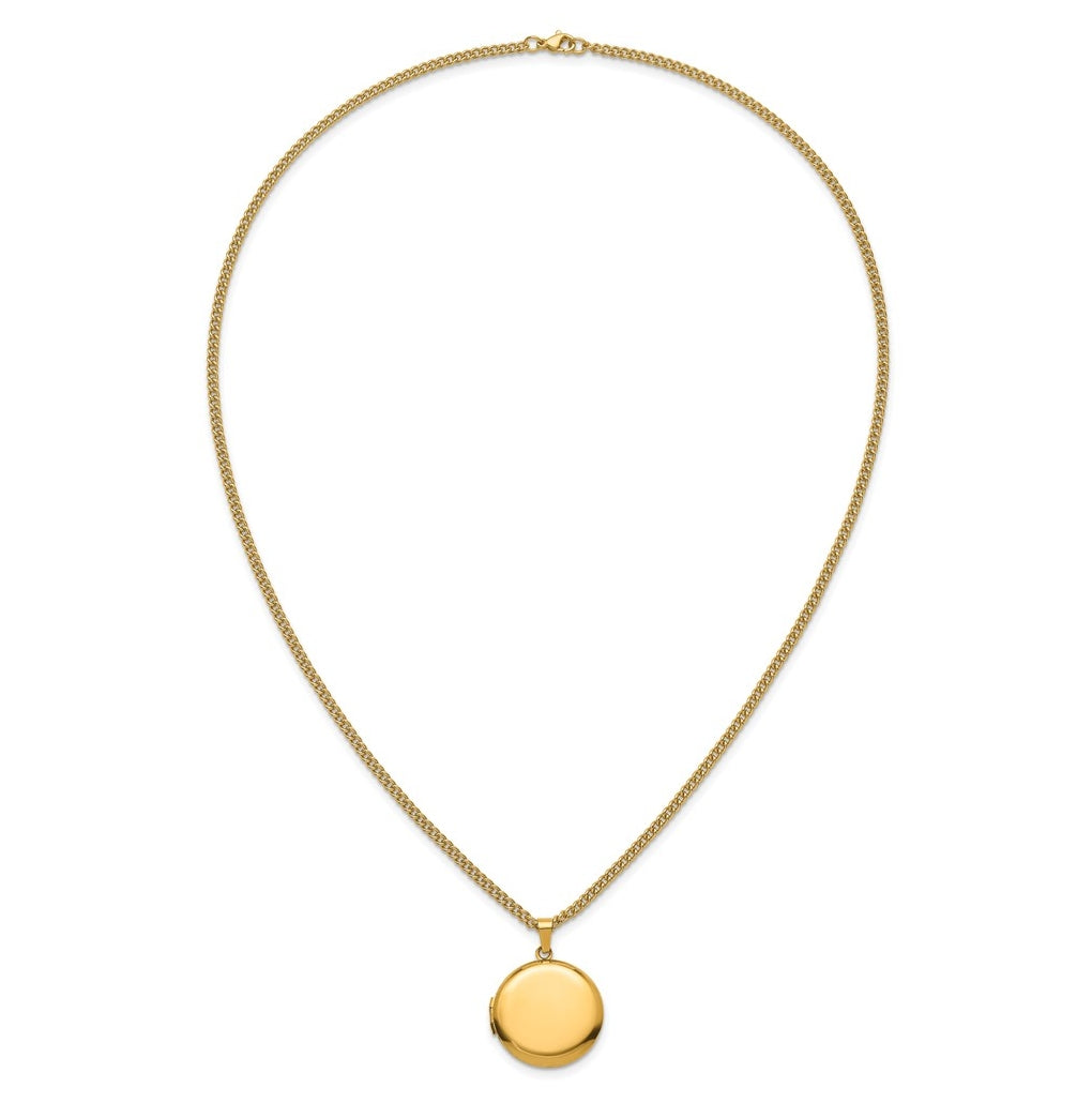 Stainless Steel Polished Yellow IP-plated Locket 24in Necklace – Elegant Jewelry Gift for Birthday, Anniversary, Engagement, Wedding