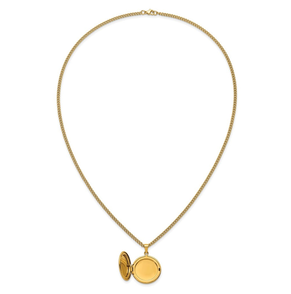 Stainless Steel Polished Yellow IP-plated Locket 24in Necklace – Elegant Jewelry Gift for Birthday, Anniversary, Engagement, Wedding