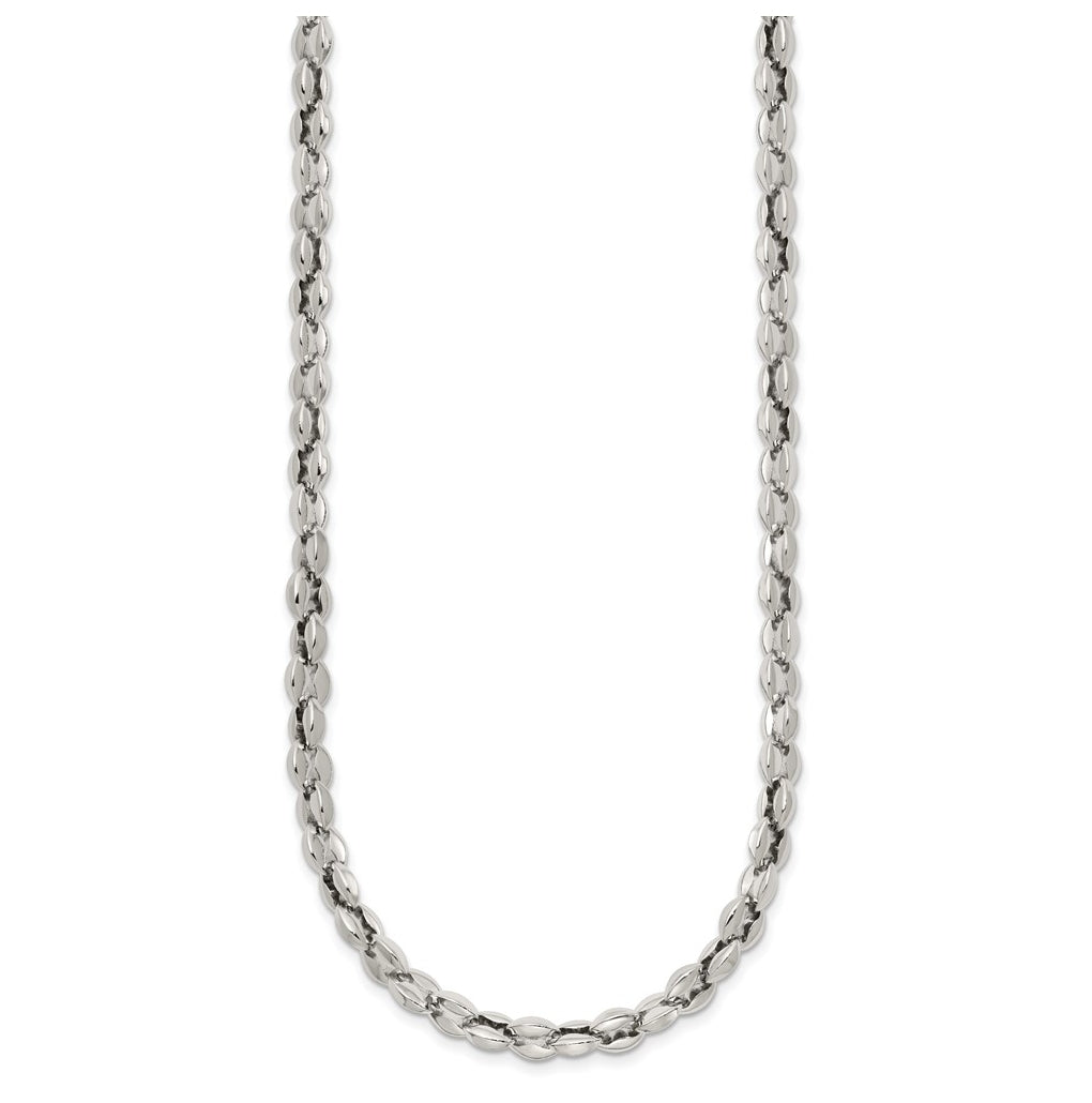 Stainless Steel Polished 5.5mm Mariner 18 In Link Chain – Elegant Jewelry Gift for Birthday, Anniversary, Engagement, Wedding