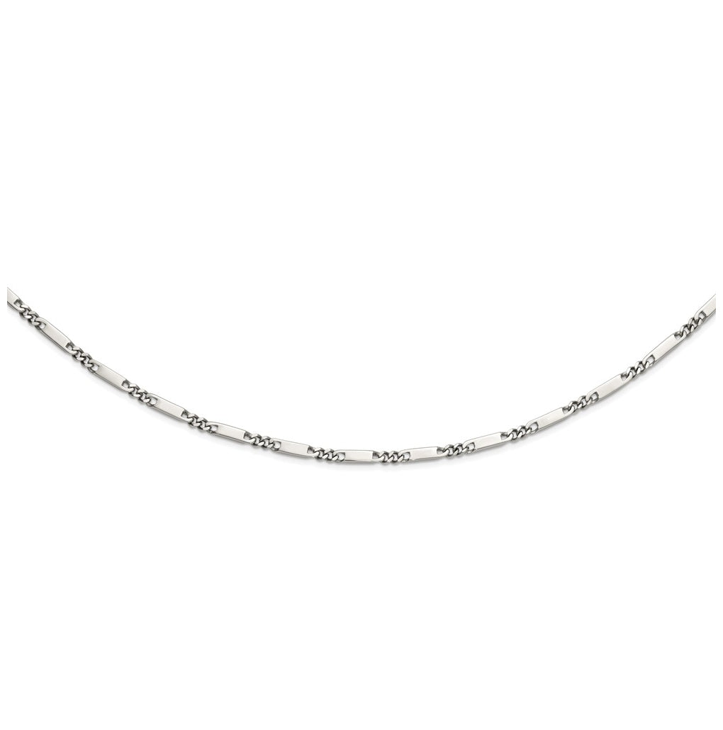 Stainless Steel Polished 4mm Fancy Link 24in Necklace – Elegant Jewelry Gift for Birthday, Anniversary, Engagement, Wedding