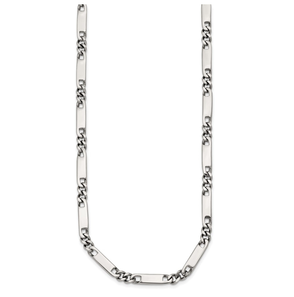 Stainless Steel Polished 4mm Fancy Link 24in Necklace – Elegant Jewelry Gift for Birthday, Anniversary, Engagement, Wedding