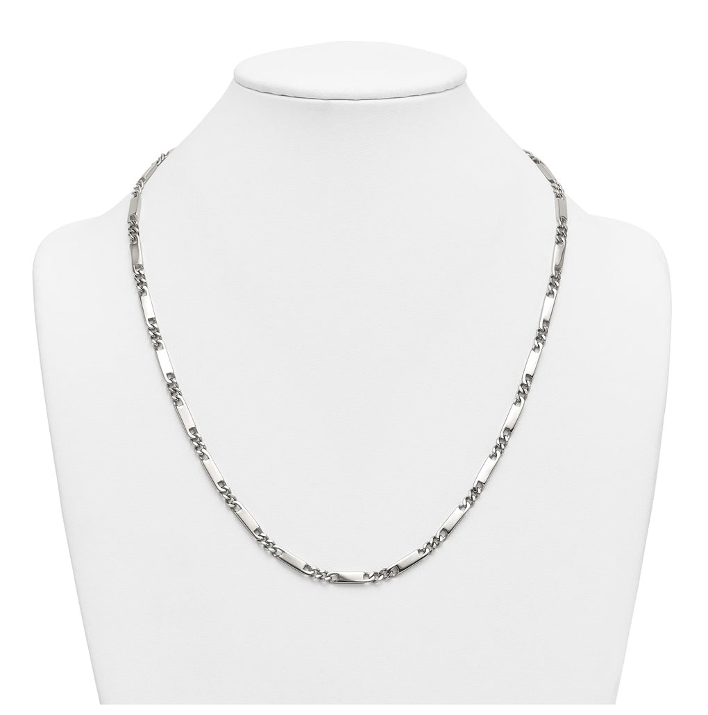Stainless Steel Polished 4mm Fancy Link 24in Necklace – Elegant Jewelry Gift for Birthday, Anniversary, Engagement, Wedding