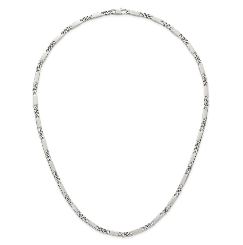 Stainless Steel Polished 4mm Fancy Link 24in Necklace – Elegant Jewelry Gift for Birthday, Anniversary, Engagement, Wedding