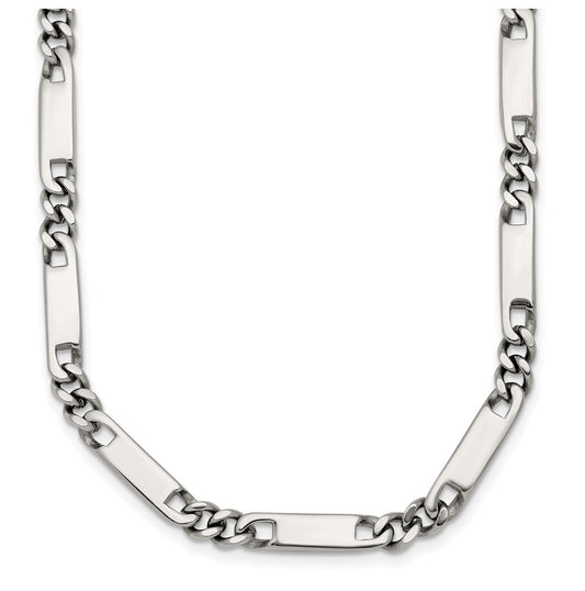 Stainless Steel Polished 4mm Fancy Link 24in Necklace – Elegant Jewelry Gift for Birthday, Anniversary, Engagement, Wedding
