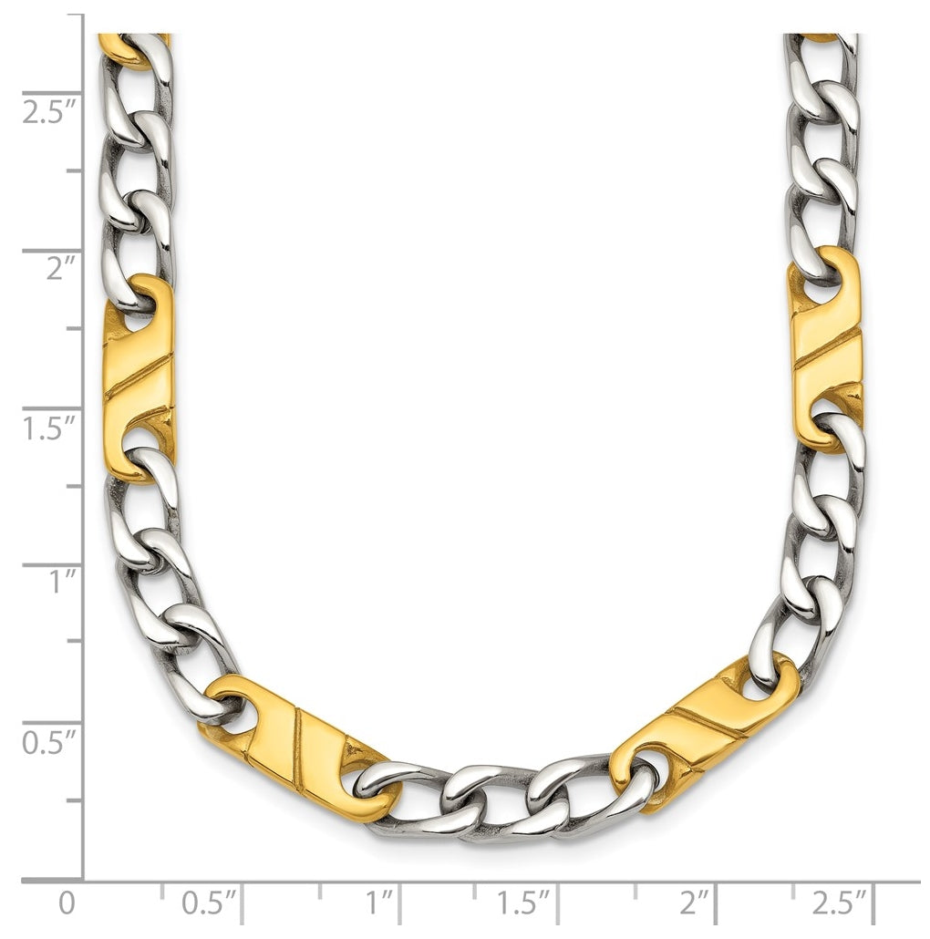 Stainless Steen Polished Yellow IP-plated Link 24in Necklace – Elegant Jewelry Gift for Birthday, Anniversary, Engagement, Wedding