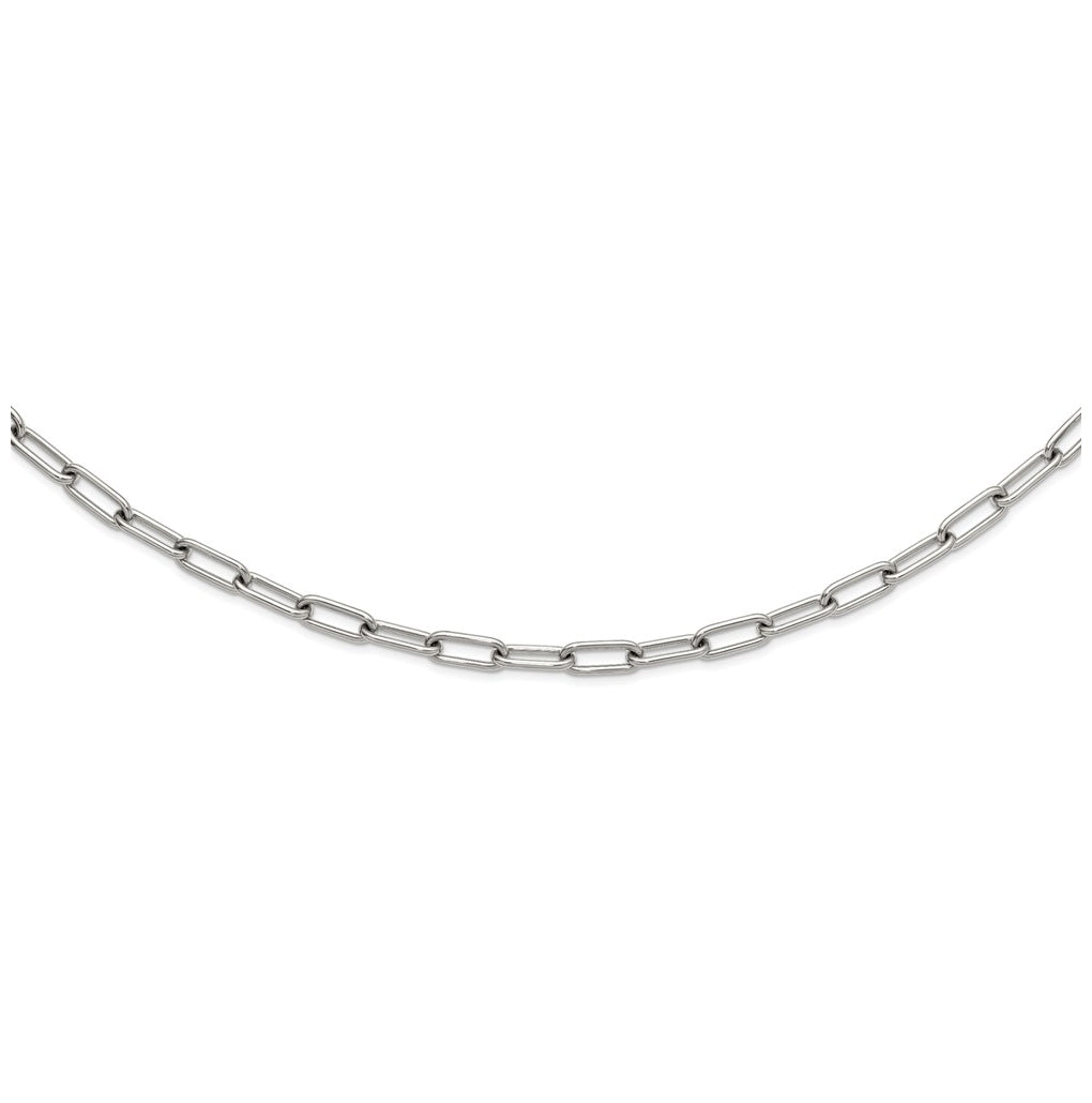 Stainless Steel Polished 8mm Open Link 18in Necklace – Elegant Jewelry Gift for Birthday, Anniversary, Engagement, Wedding