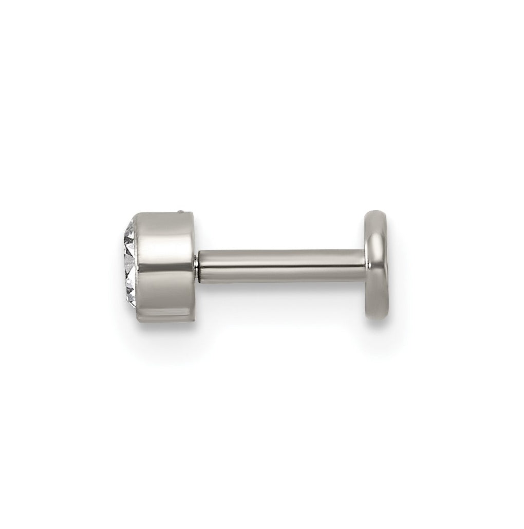 Titanium Polished Cubic Zirconia Labret Stud – Elegant Jewelry Gift for Birthday, Anniversary, Engagement, Wedding