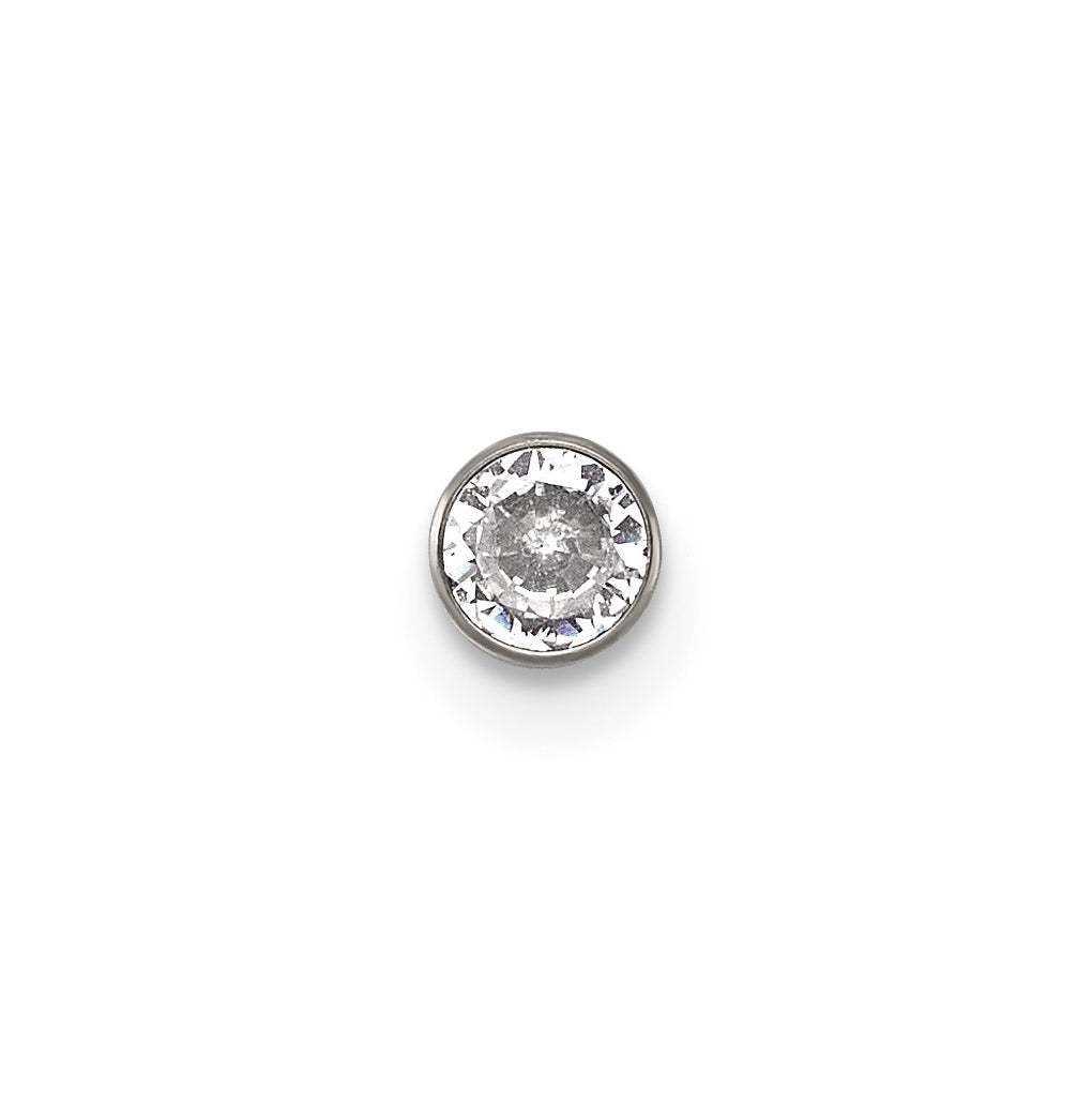 Titanium Polished Cubic Zirconia Labret Stud – Elegant Jewelry Gift for Birthday, Anniversary, Engagement, Wedding