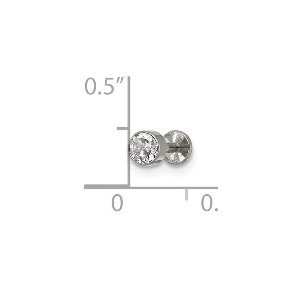 Titanium Polished Cubic Zirconia Labret Stud – Elegant Jewelry Gift for Birthday, Anniversary, Engagement, Wedding