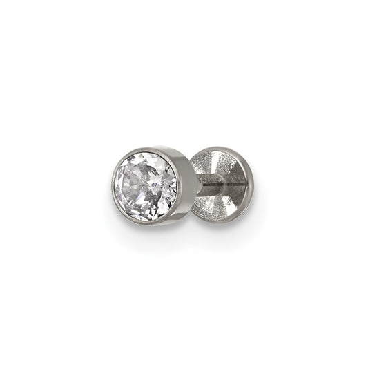 Titanium Polished Cubic Zirconia Labret Stud – Elegant Jewelry Gift for Birthday, Anniversary, Engagement, Wedding