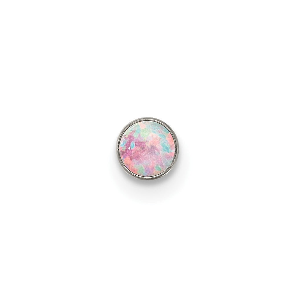 Titanium Polished Opal Labret Stud – Elegant Jewelry Gift for Birthday, Anniversary, Engagement, Wedding