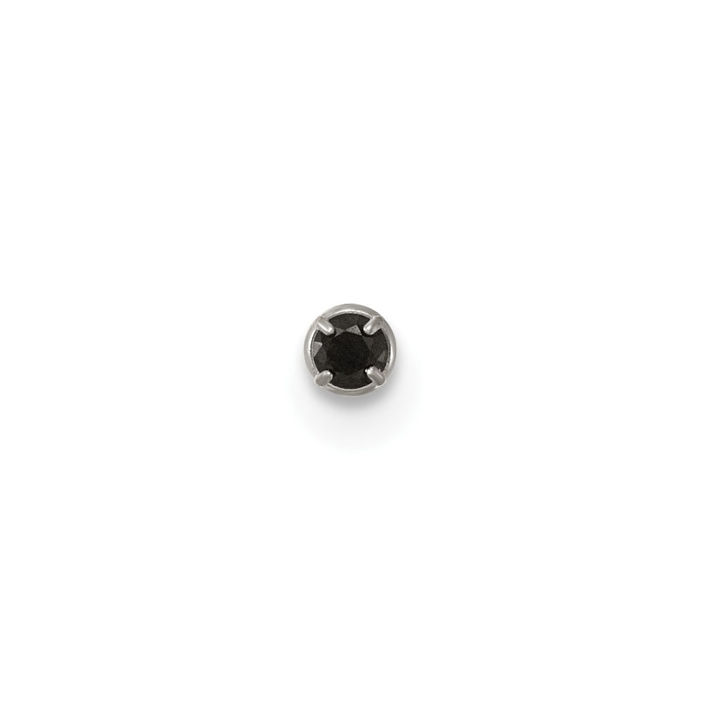 Titanium Polished Black Cubic Zirconia Labret Stud – Elegant Jewelry Gift for Birthday, Anniversary, Engagement, Wedding