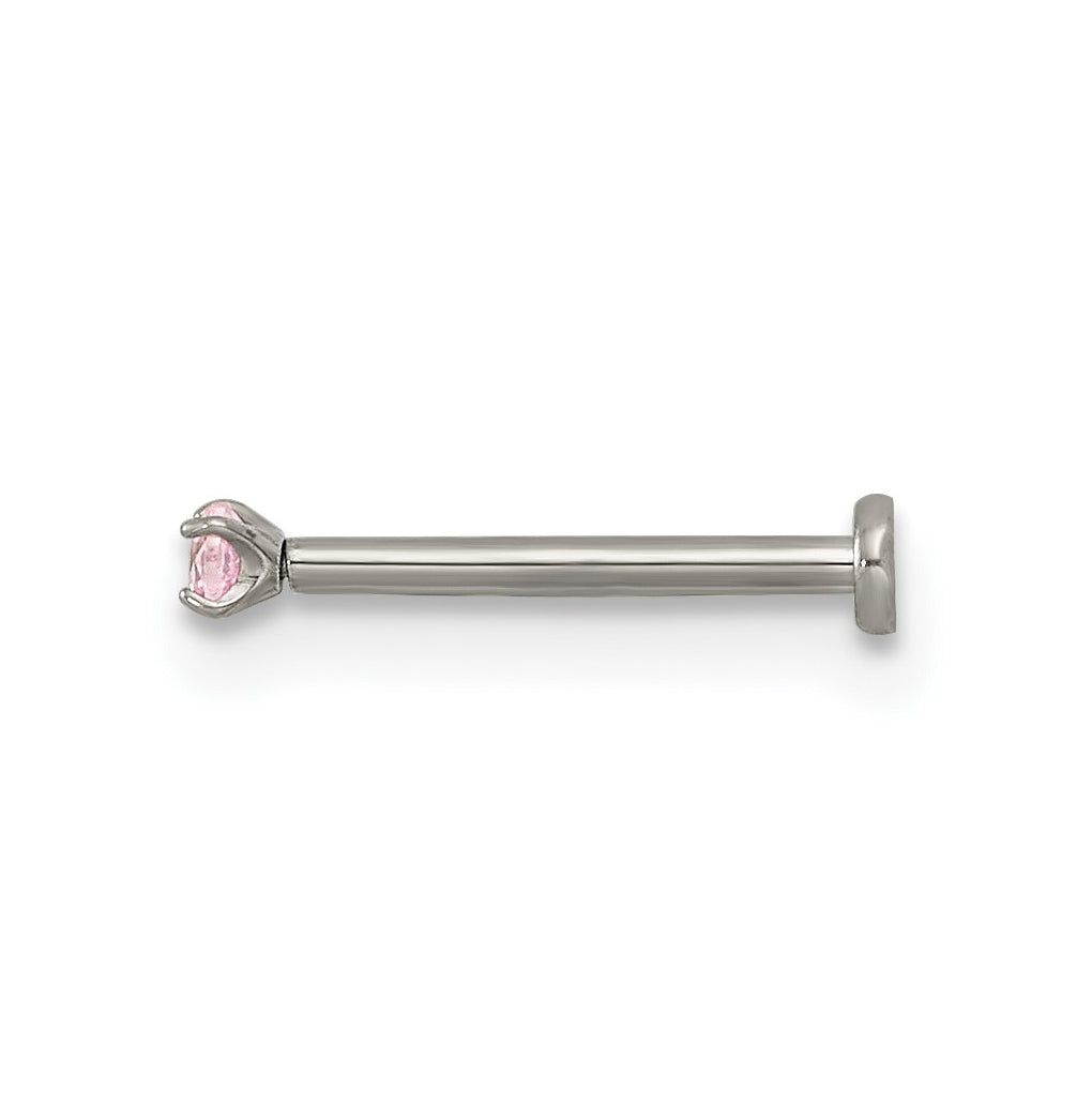 Titanium Polished Black Cubic Zirconia Labret Stud – Elegant Jewelry Gift for Birthday, Anniversary, Engagement, Wedding