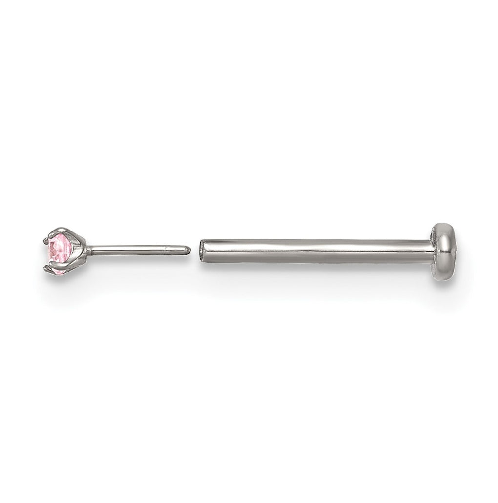 Titanium Polished Black Cubic Zirconia Labret Stud – Elegant Jewelry Gift for Birthday, Anniversary, Engagement, Wedding