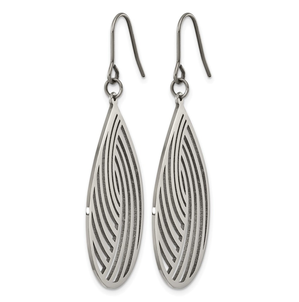 Titanium Polished Dangle Shepherd Hook Earrings – Elegant Jewelry Gift for Birthday, Anniversary, Engagement, Wedding