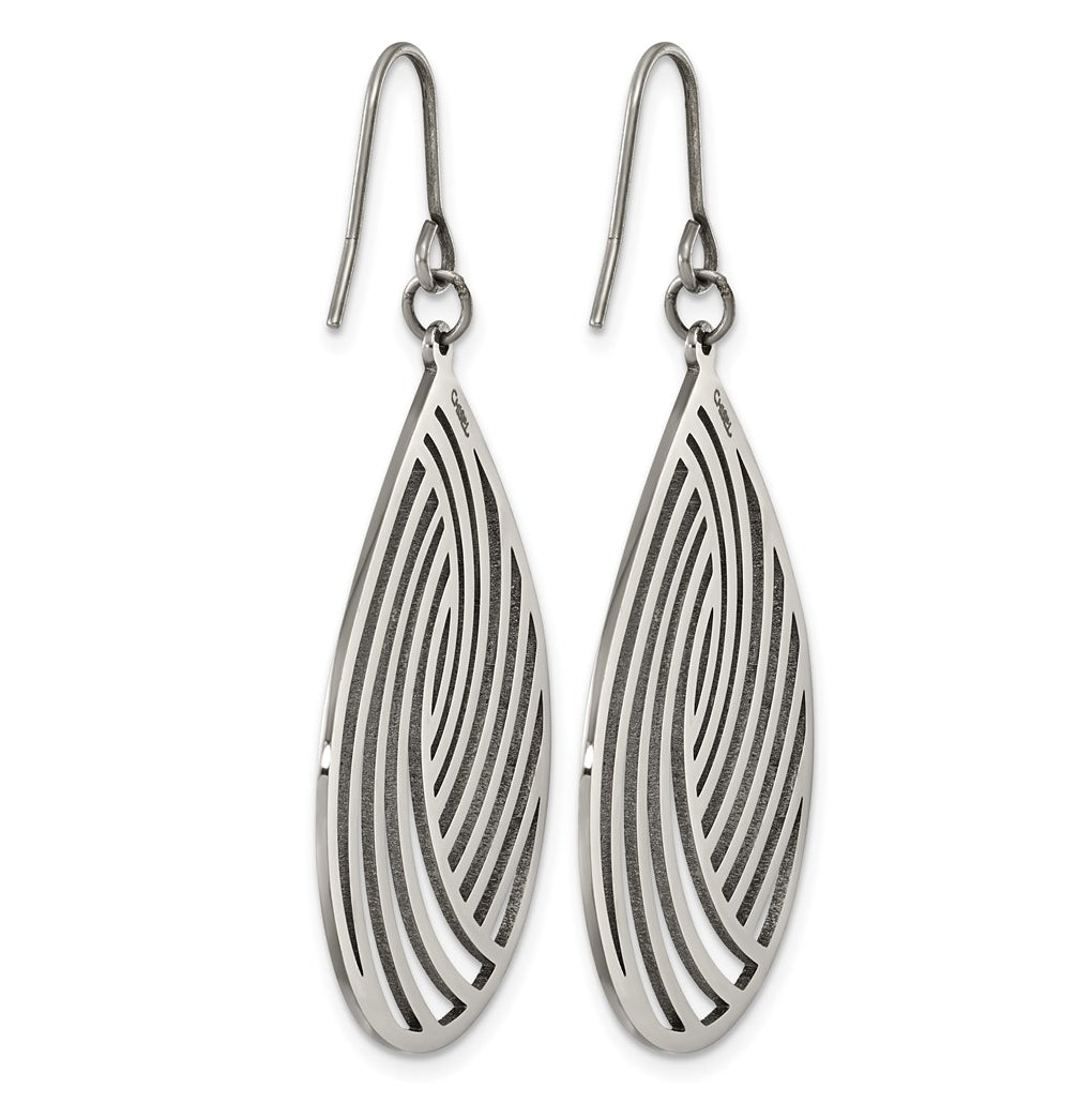 Titanium Polished Dangle Shepherd Hook Earrings – Elegant Jewelry Gift for Birthday, Anniversary, Engagement, Wedding