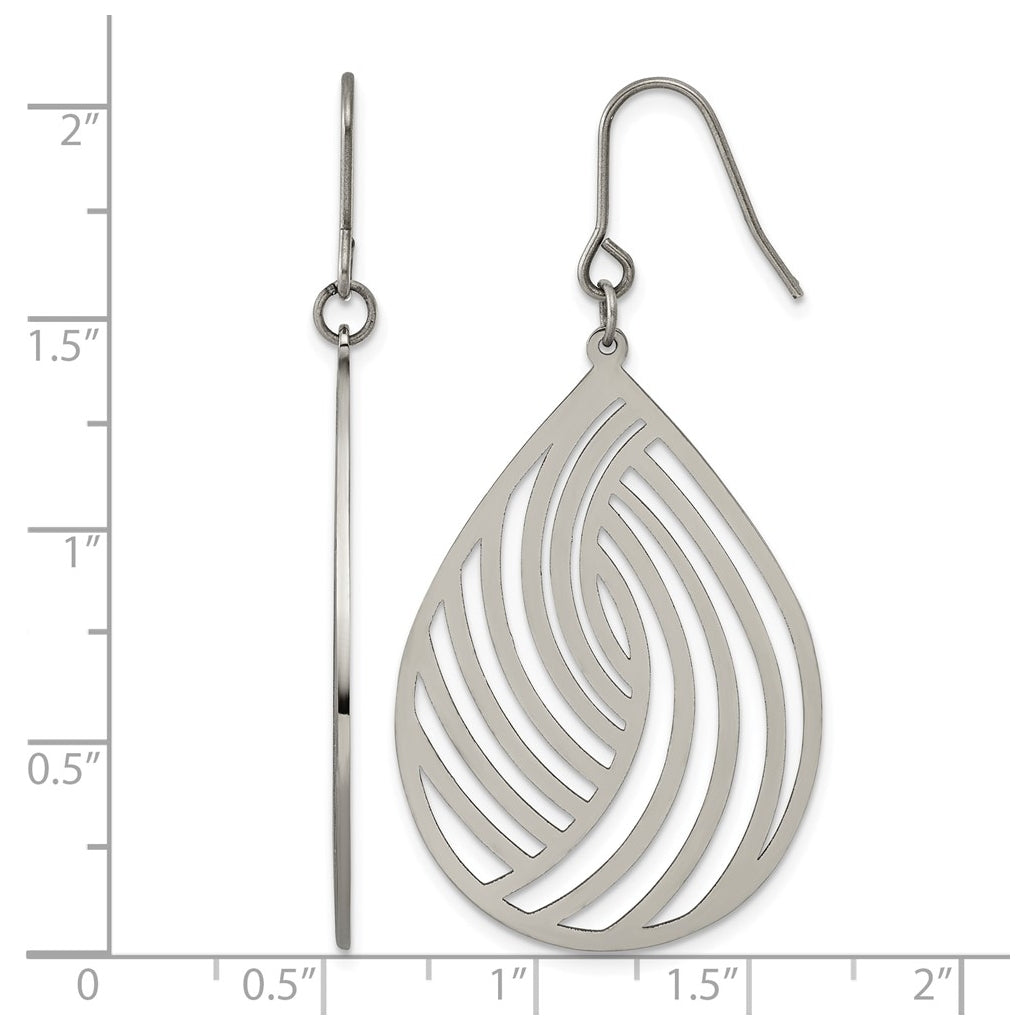 Titanium Polished Dangle Shepherd Hook Earrings – Elegant Jewelry Gift for Birthday, Anniversary, Engagement, Wedding