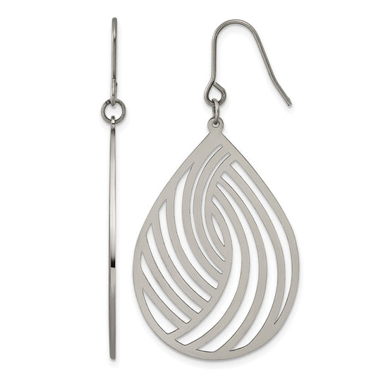 Titanium Polished Dangle Shepherd Hook Earrings – Elegant Jewelry Gift for Birthday, Anniversary, Engagement, Wedding