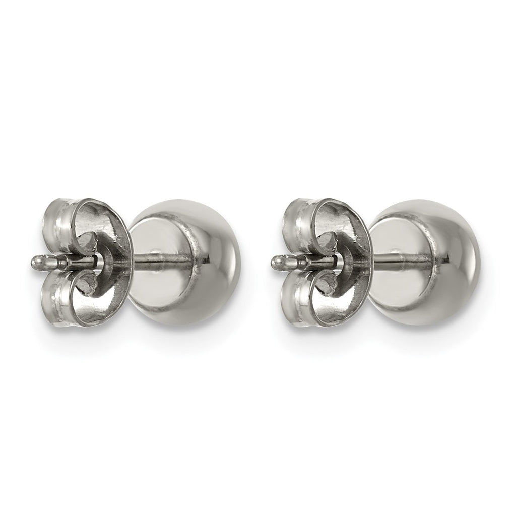 Titanium Polished 6mm Cubic Zirconia Post Earrings – Elegant Jewelry Gift for Birthday, Anniversary, Engagement, Wedding