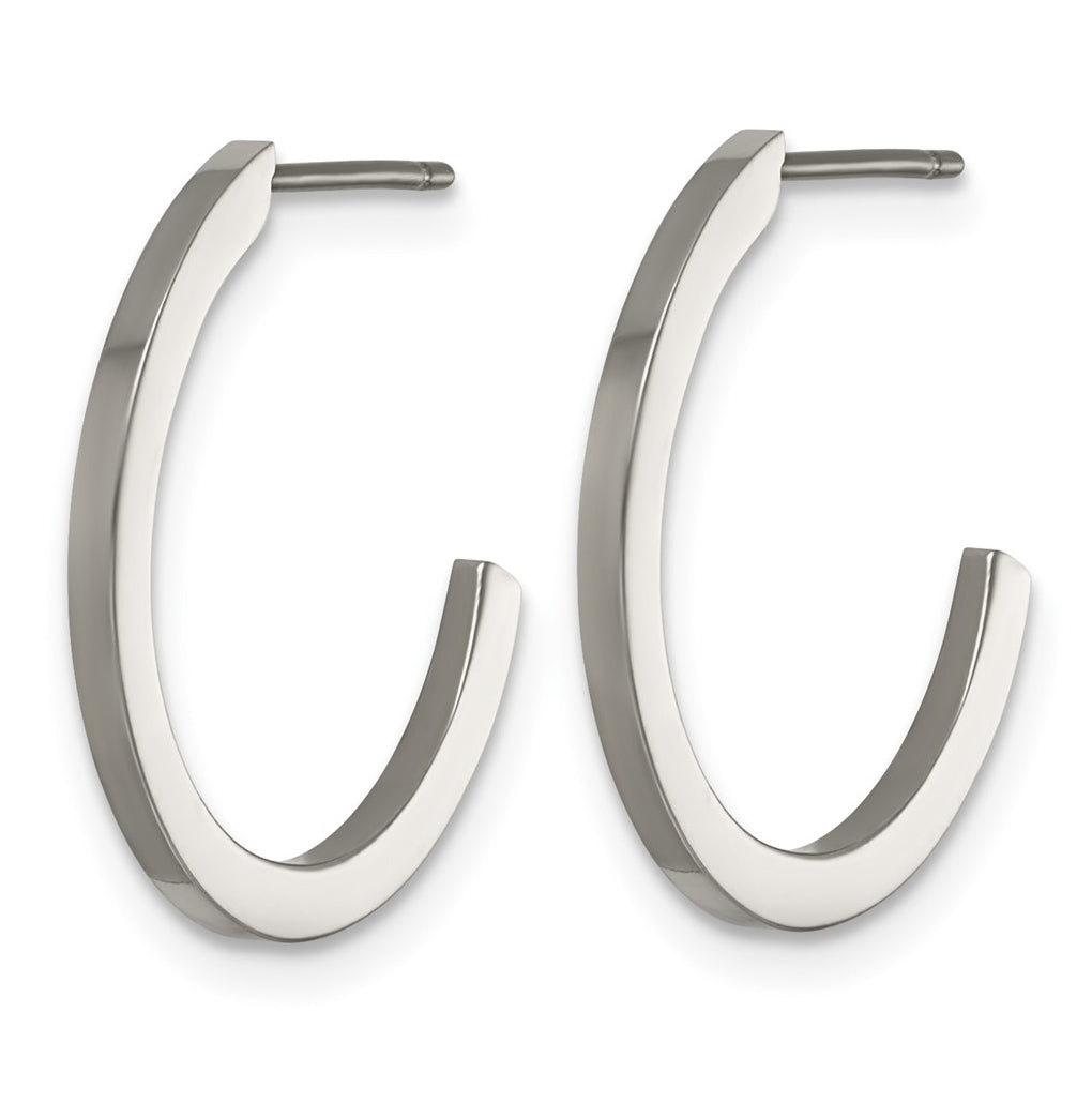Titanium Polished C-Hoop Post Earrings – Elegant Jewelry Gift for Birthday, Anniversary, Engagement, Wedding