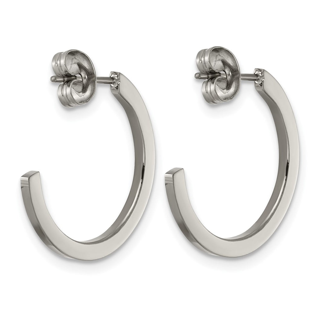 Titanium Polished C-Hoop Post Earrings – Elegant Jewelry Gift for Birthday, Anniversary, Engagement, Wedding