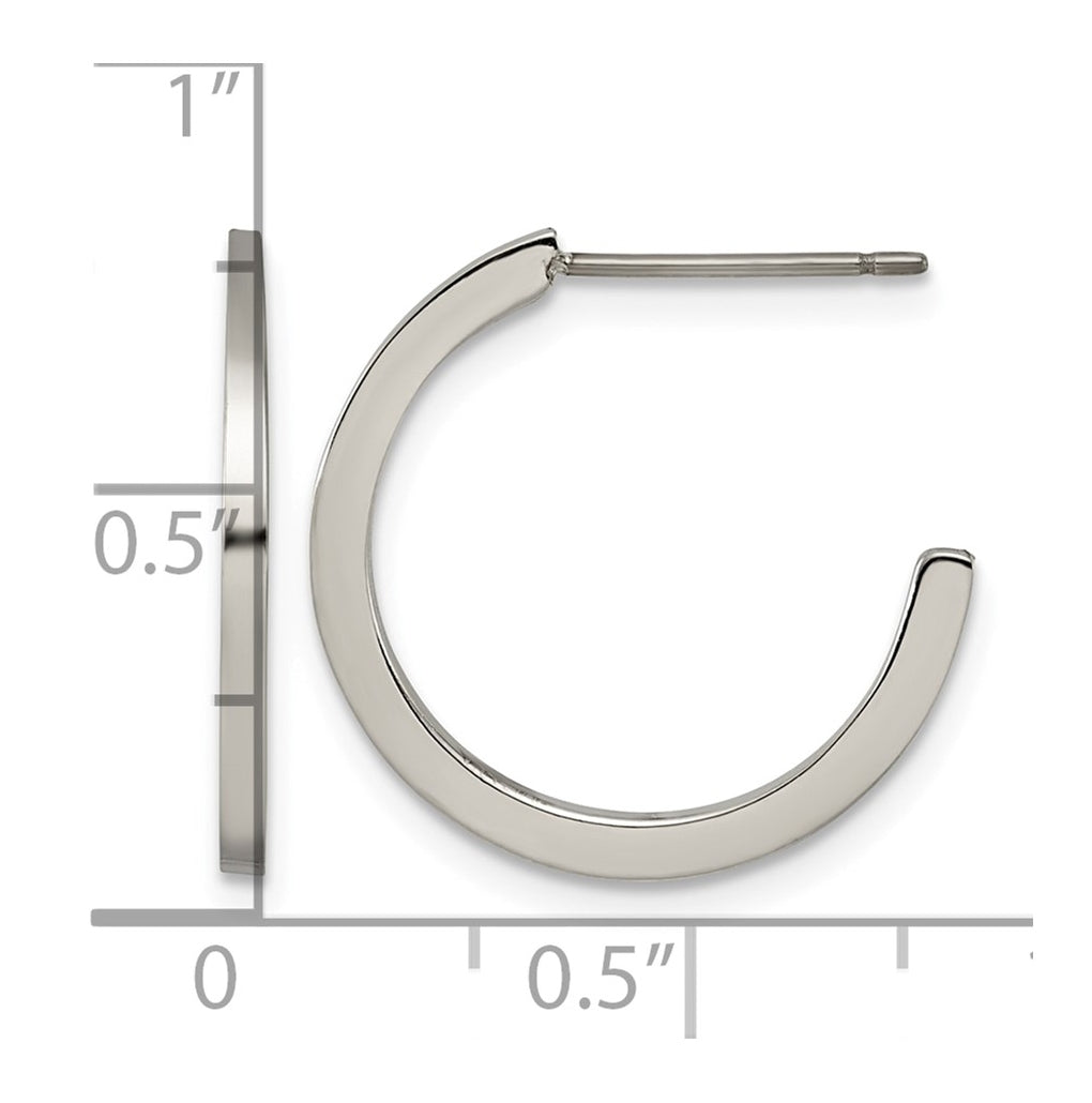 Titanium Polished C-Hoop Post Earrings – Elegant Jewelry Gift for Birthday, Anniversary, Engagement, Wedding