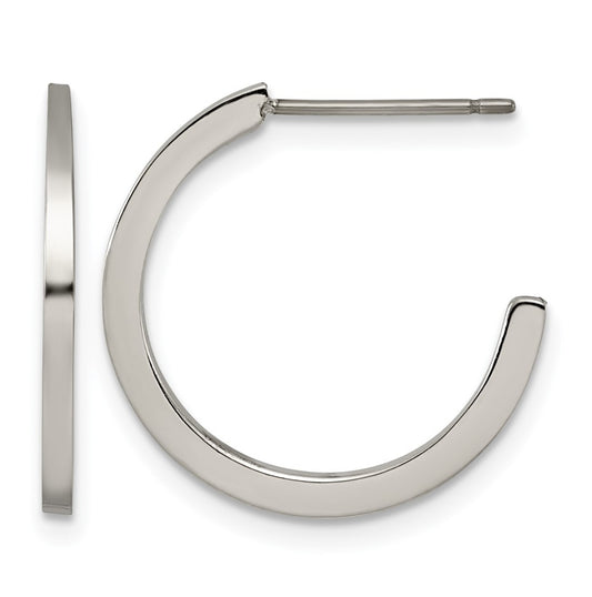 Titanium Polished C-Hoop Post Earrings – Elegant Jewelry Gift for Birthday, Anniversary, Engagement, Wedding