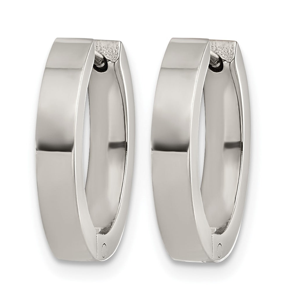 Titanium Polished Oval Endless Hinged Hoop Earrings – Elegant Jewelry Gift for Birthday, Anniversary, Engagement, Wedding