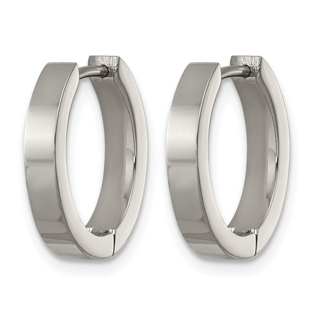 Titanium Polished Oval Endless Hinged Hoop Earrings – Elegant Jewelry Gift for Birthday, Anniversary, Engagement, Wedding