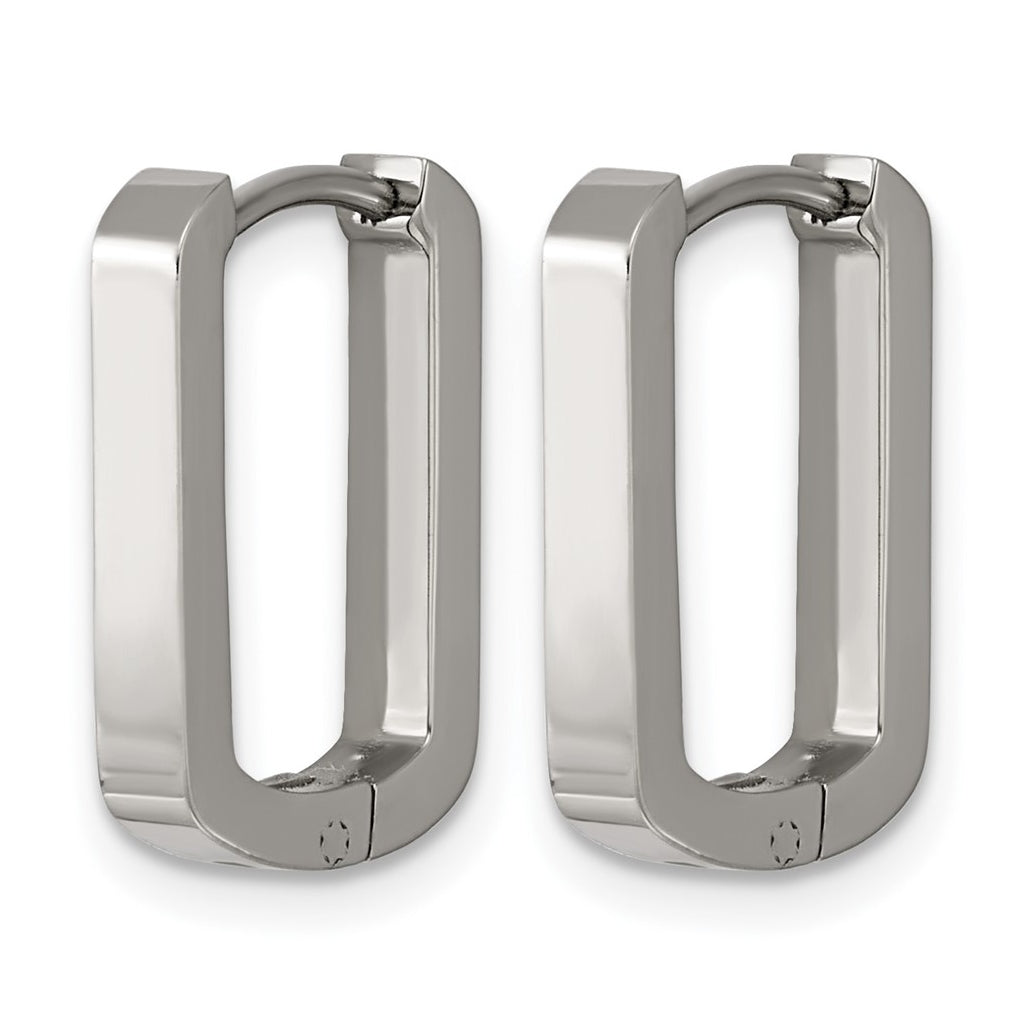 Titanium Polished Rectangle Endless Hinged Hoop Earrings – Elegant Jewelry Gift for Birthday, Anniversary, Engagement, Wedding