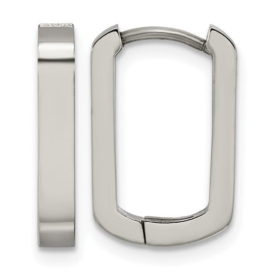 Titanium Polished Rectangle Endless Hinged Hoop Earrings – Elegant Jewelry Gift for Birthday, Anniversary, Engagement, Wedding