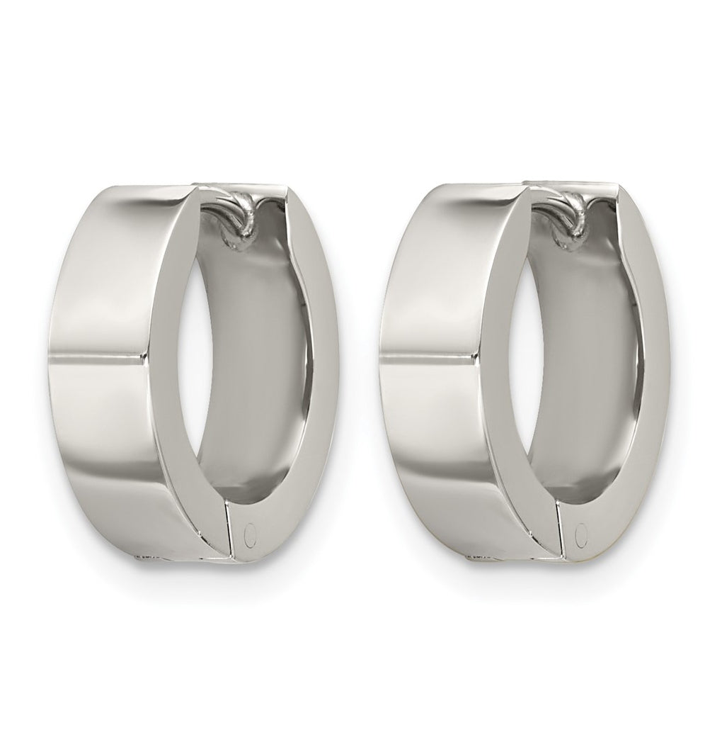 Titanium Polished Shell Inlay Hinged Hoop Earrings – Elegant Jewelry Gift for Birthday, Anniversary, Engagement, Wedding