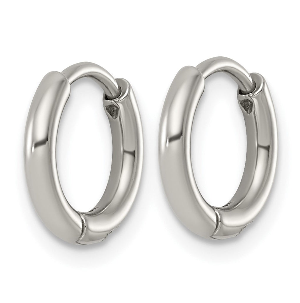 Titanium Polished Cubic Zirconia Hinged 11.4 mm x 11.8 mm Hoop Earrings – Elegant Jewelry Gift for Birthday, Anniversary, Engagement, Wedding