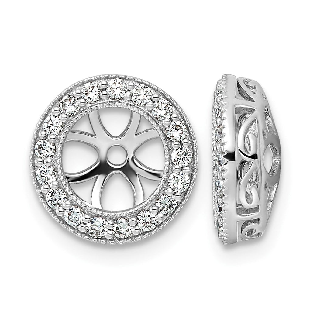 14K White Gold Lab Grown Diamond VS/SI+ G+ 3/8ct Complete Earring Jackets – Elegant Jewelry Gift for Birthday, Anniversary, Engagement, Wedding