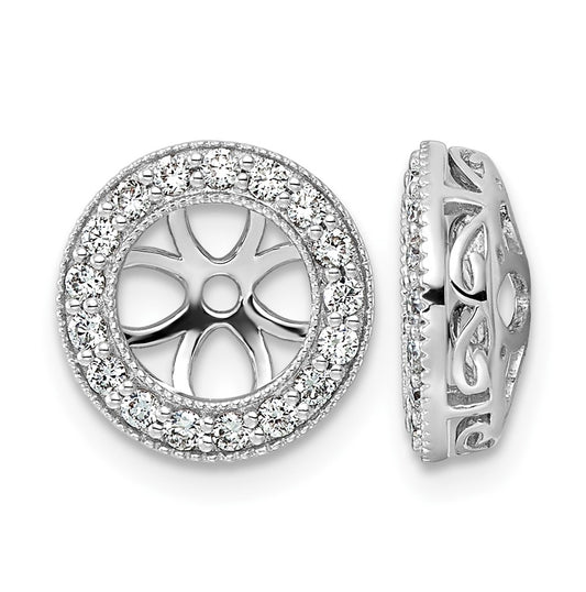 14K White Gold Lab Grown Diamond VS/SI+ G+ 3/8ct Complete Earring Jackets – Elegant Jewelry Gift for Birthday, Anniversary, Engagement, Wedding