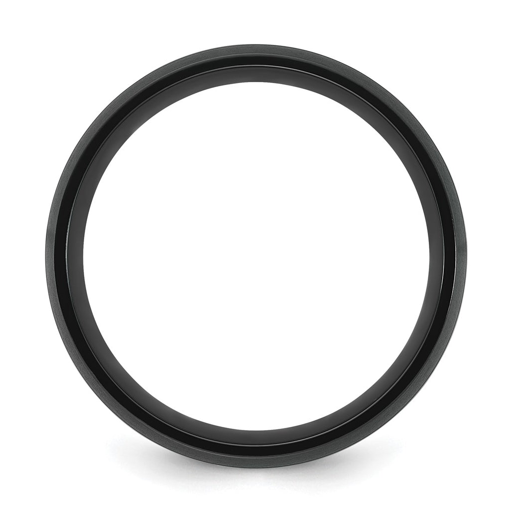 Black Zirconium Brushed With Polished Center 8mm Ring Size 10 – Elegant Jewelry Gift for Birthday, Anniversary, Engagement, Wedding
