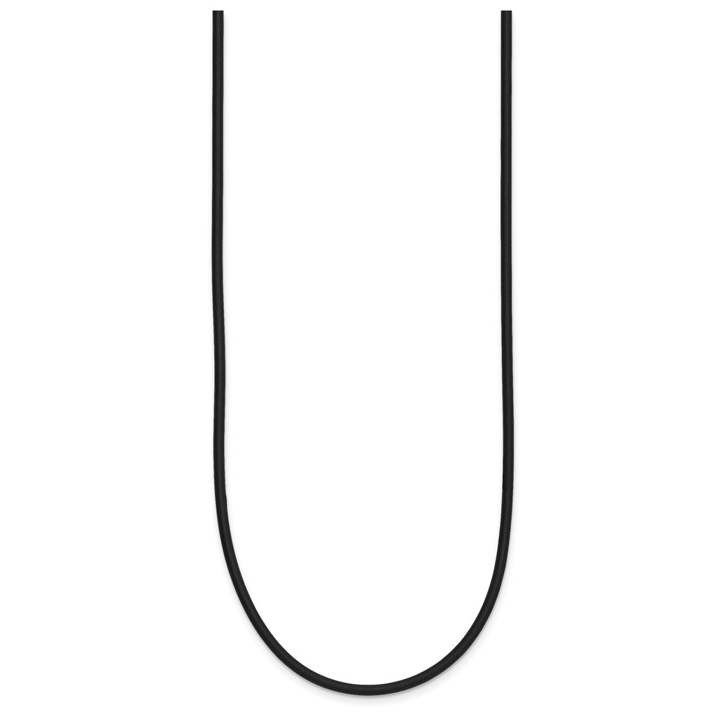 Gold Filled 18inch 2mm Black Rubber Cord Necklace