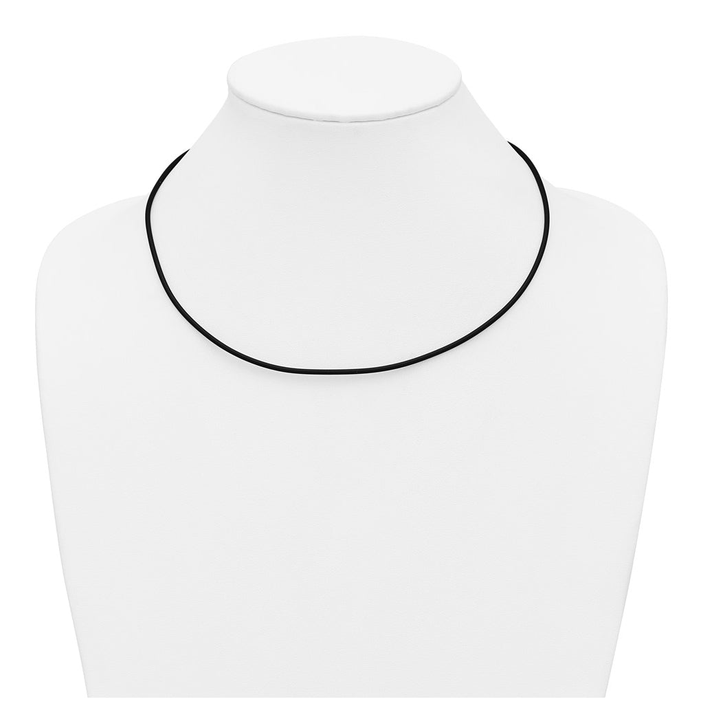Gold Filled 18inch 2mm Black Rubber Cord Necklace