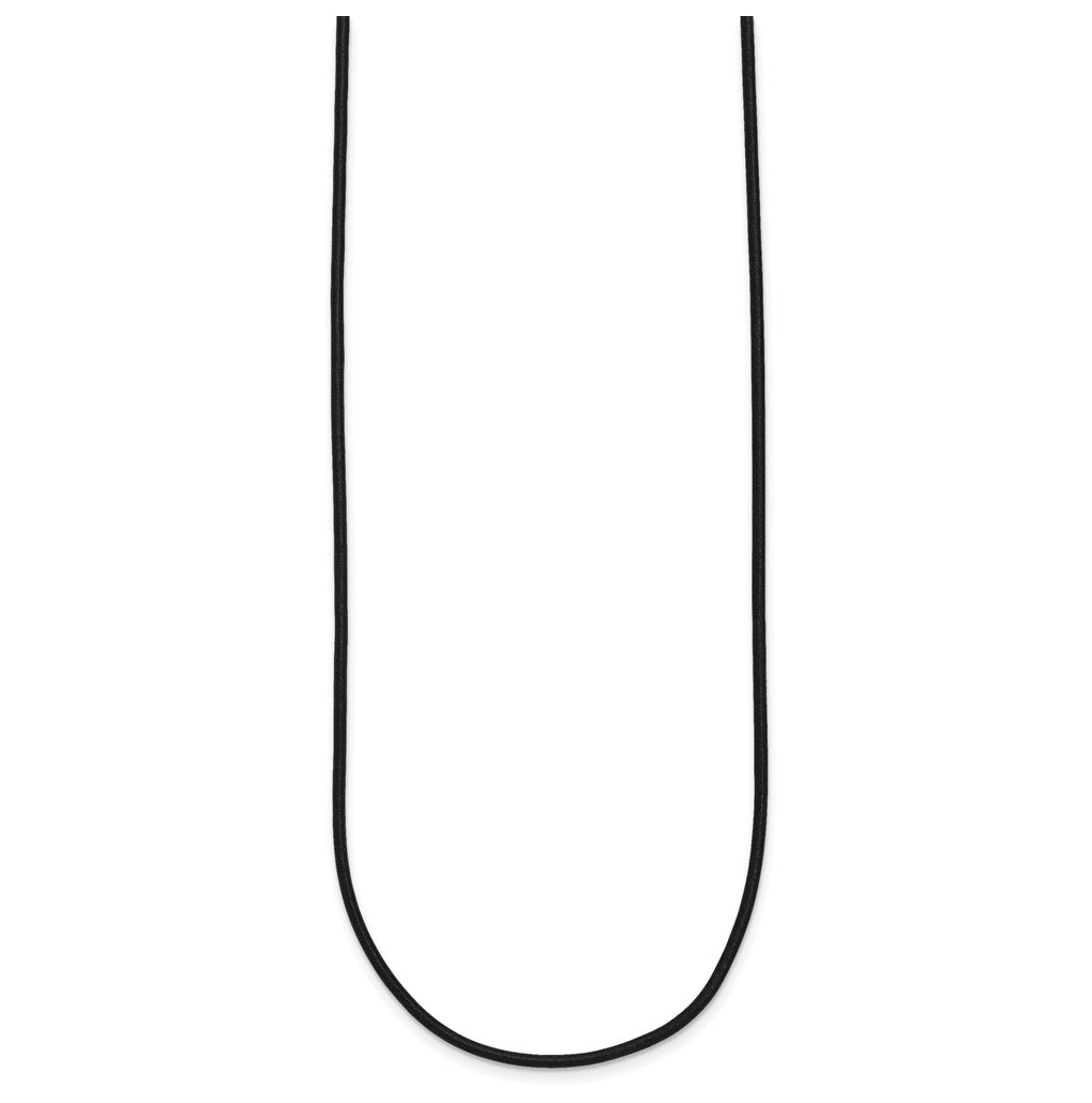 Gold Filled 18in 1.5mm Black Greek Leather Cord Necklace